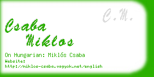 csaba miklos business card